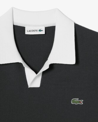 배색 카라 반팔 스웨터 폴로 셔츠