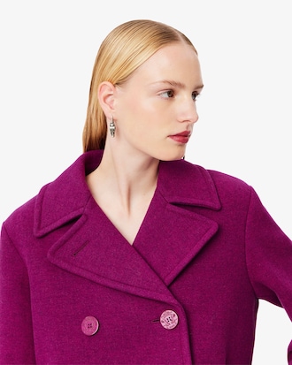 엘레강트 더블 브레스티드 헤비 울 카방 코트