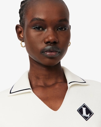 MIF 오픈카라 반팔 스웨터