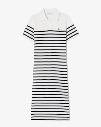 슬림핏 롱기장 피케 드레스