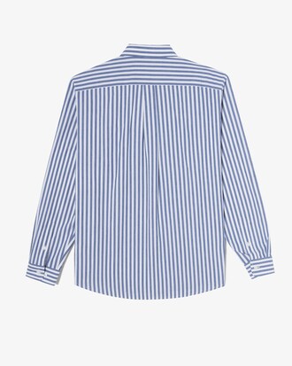 스트라이프 강연 코튼 셔츠