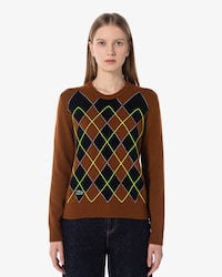 아가일 크루넥 스웨터