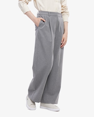 세미와이드 플란넬 턱팬츠