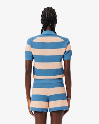 썸머 스트라이프 반팔 폴로 스웨터