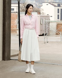 플리츠 미드랭스 스커트