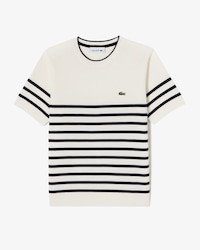 스트라이프 반팔 스웨터