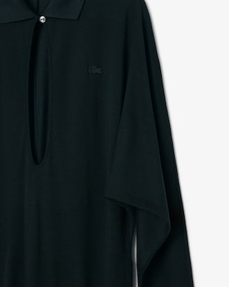 나노 실크 슬림핏 롱슬리브 폴로 맥시 드레스