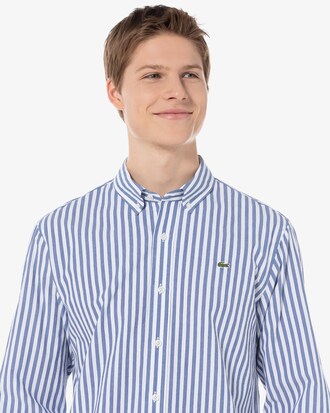 스트라이프 강연 코튼 셔츠