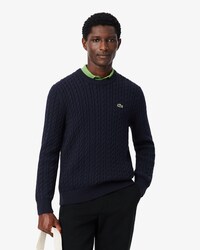 케이블 긴팔 크루넥 풀오버