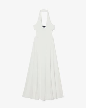 롱 리브드 슬리브리스 백리스 드레스