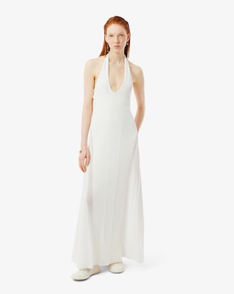 롱 리브드 슬리브리스 백리스 드레스