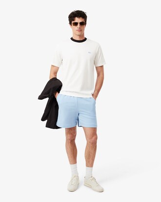 넥 배색 컬러 크록 반팔 티셔츠