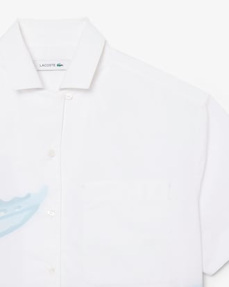 포플린 악어 프린트 셔츠