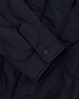 물결 퀼팅 코듀로이 카라 중힙 다운