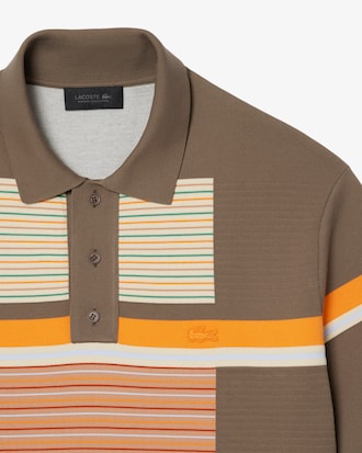 더블페이스 3D 스트라이프 오버사이즈 니트 폴로