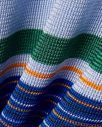 샤이니 멀티 스트라이프 오버사이즈 니트 폴로