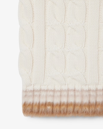 빅 케이블 슬리브리스 울 스웨터