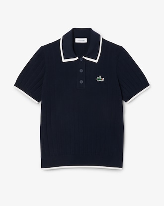 골프 컬러 티핑 반소매 폴로 스웨터