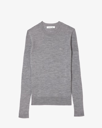 슬림핏 립조직 크루넥 스웨터