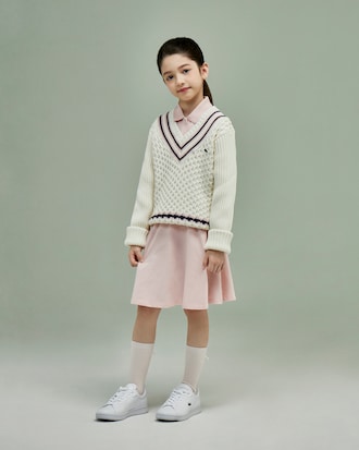 여아 긴팔 폴로 플레어 원피스