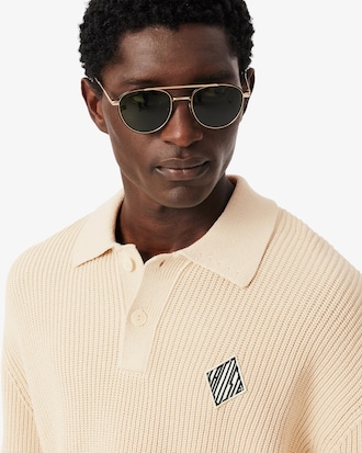 L로고 긴팔 스웨터 폴로