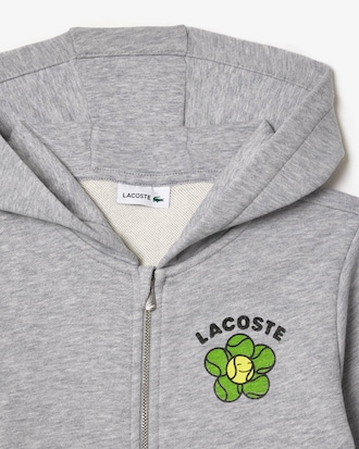 테니스공 그래픽 긴팔 후드 집업