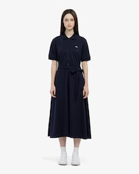 핏앤플레어 반팔 피케 드레스