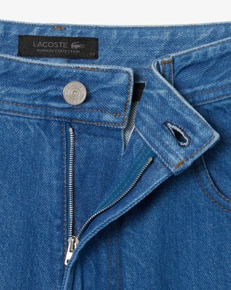 여성 라운드 레그 코튼 데님 팬츠