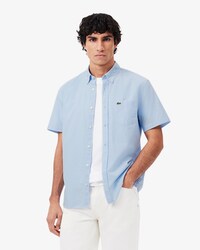 반팔 포플린 체크 셔츠