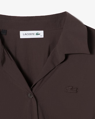 플레어 반팔 셔츠 드레스