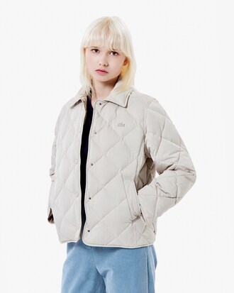 다이아퀼팅 경량 카라 다운