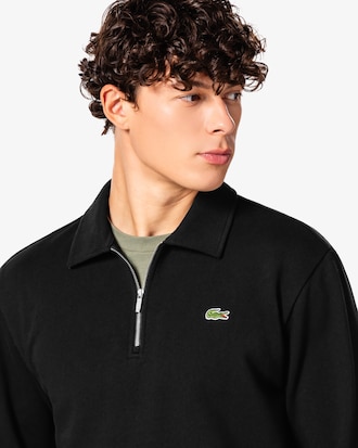 베이직 반집업 스웻셔츠