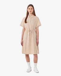 울 블렌드 반팔 폴로 드레스
