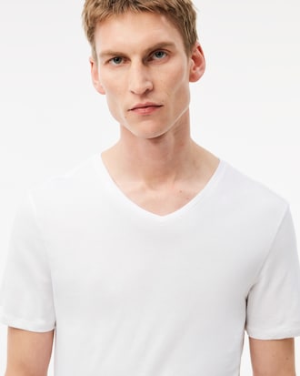 남성 슬림핏 브이넥 면 라운지 웨어 티셔츠 3PACK