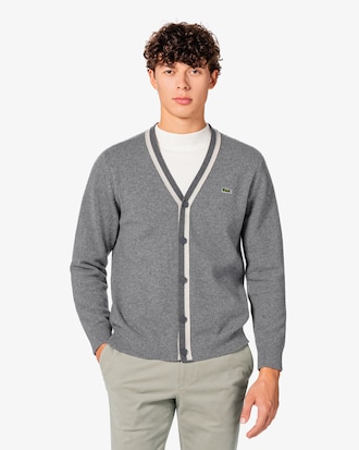 브이넥 방모 가디건