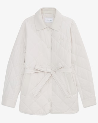 울배색 벨티드 퀼팅 점퍼