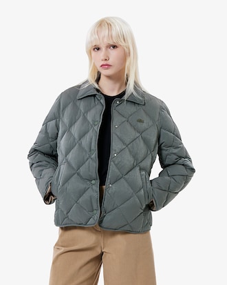 다이아퀼팅 경량 카라 다운