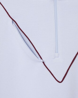 뱃지 매치 쉐브론 파이핑 디테일 하이넥 반집업 스웻