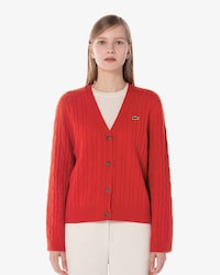 케이블 브이넥 가디건