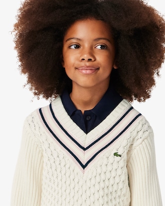 키즈 V넥 스웨터