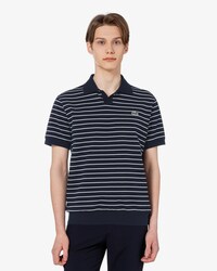 오픈카라 핀스트라이프 폴로 셔츠