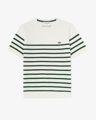 스트라이프 반팔 스웨터