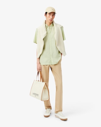 라이트 포플린 깅업 체크 반팔 셔츠