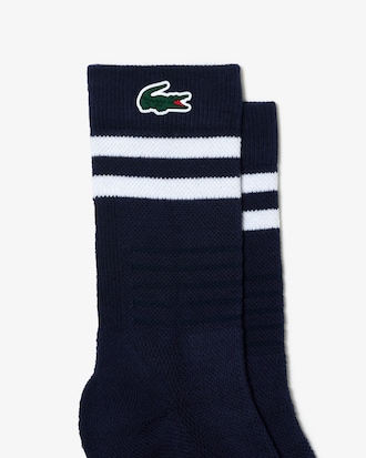 롱기장 스트라이프 스포츠 쿠셔닝 양말