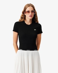 슬림핏 립조직 반팔 티셔츠