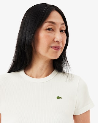 립조직 슬림핏 반팔 티셔츠