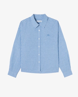 코튼 린넨 크롭 셔츠