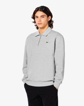 베이직 반집업 스웻셔츠