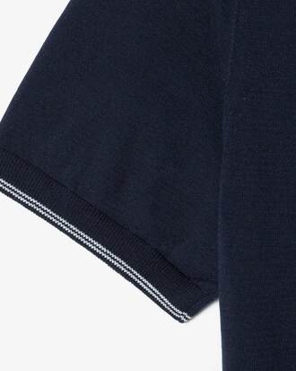 컬러티핑 반팔 폴로 스웨터