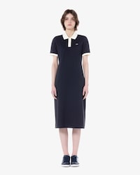 슬림핏 롱기장 피케 드레스